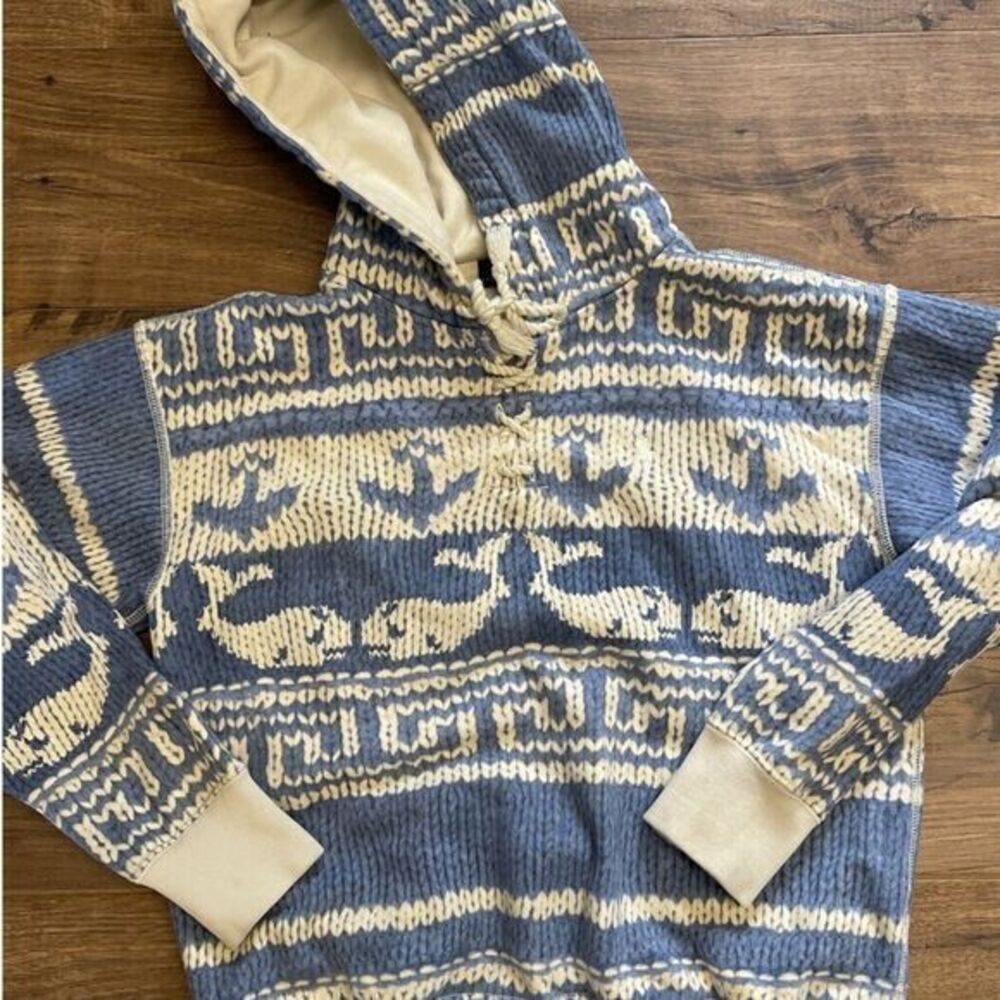 Lauren Ralph Lauren Blue and Cream Hoodie
